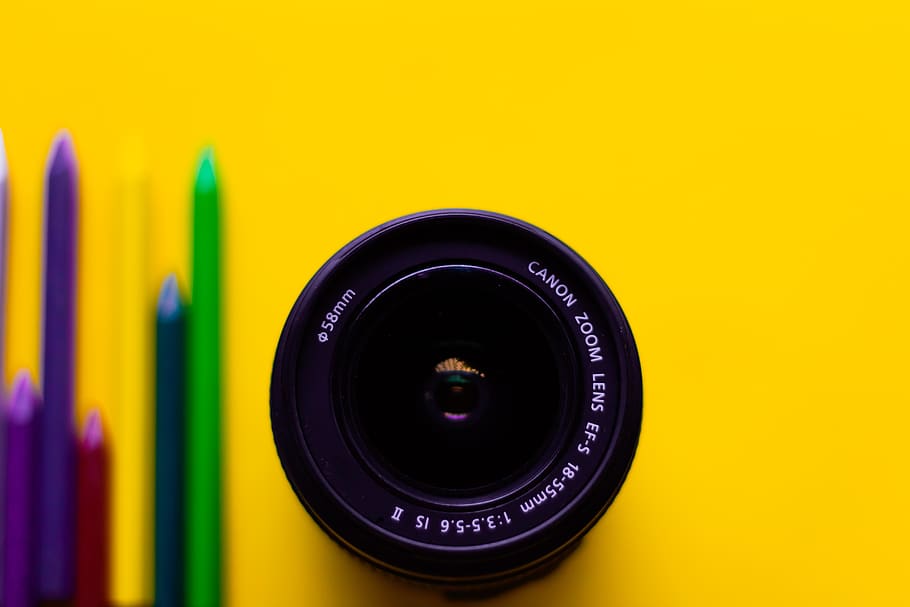 Black Canon Zoom Lens, art, blur, blurred background, bright HD wallpaper