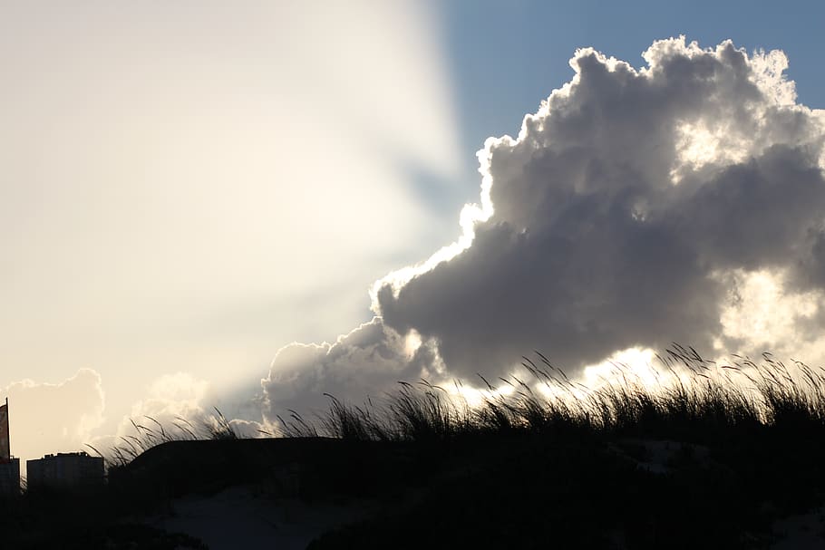 sky, cloud, atmosphere, nature, twilight, landscape, the rays HD wallpaper