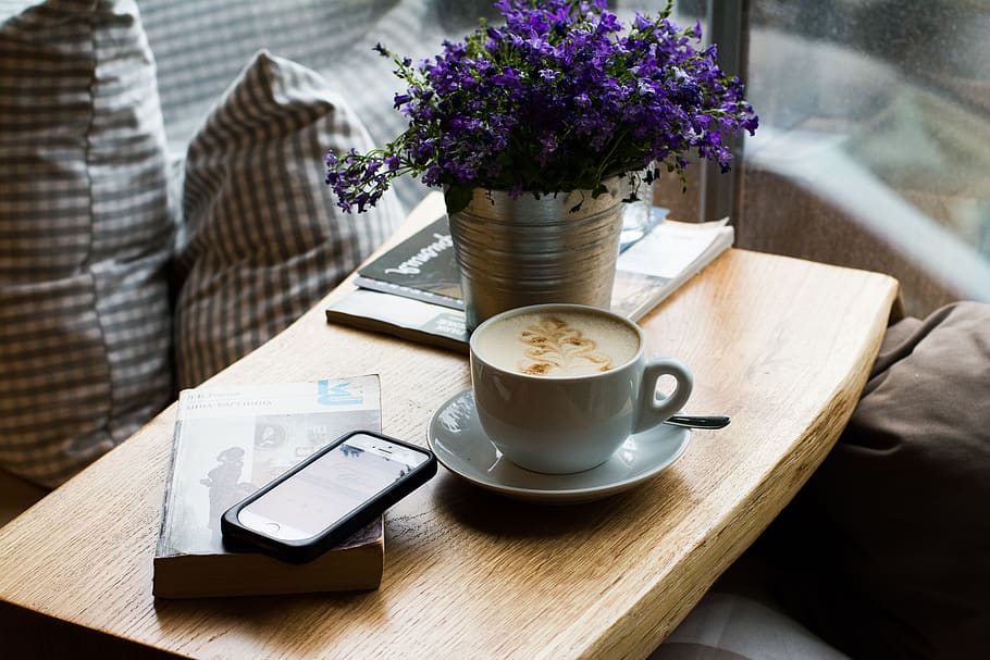 paper, note, book, table, vase, flower, lavender, plants, decor HD wallpaper