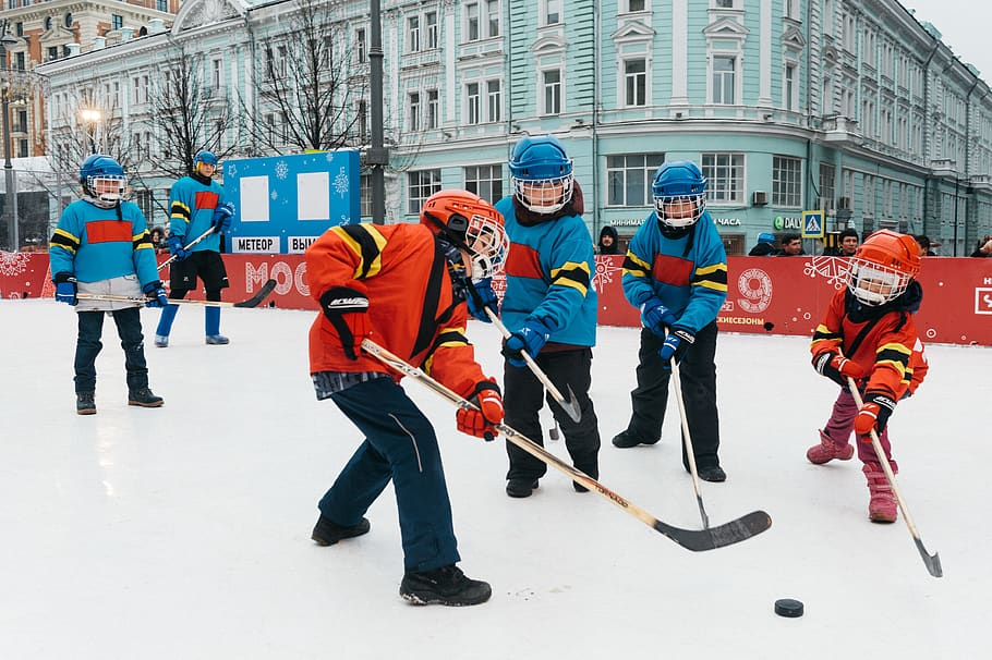 Photo of Kids Playing Hockey, action, activity, children, competition HD wallpaper