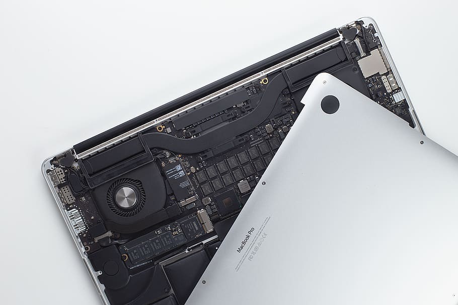 grey laptop computer, technology, studio shot, indoors, photography themes HD wallpaper
