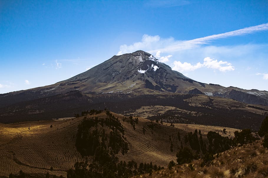 Photo of Mountain Peak, clouds, eruption, explosion, landscape HD wallpaper
