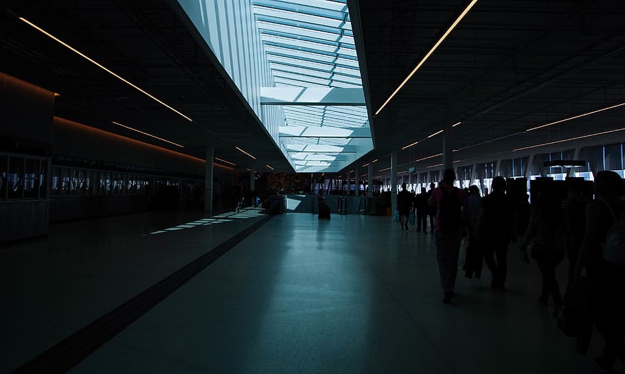 People Walking on Hallway, architecture, bridge, building, city HD wallpaper