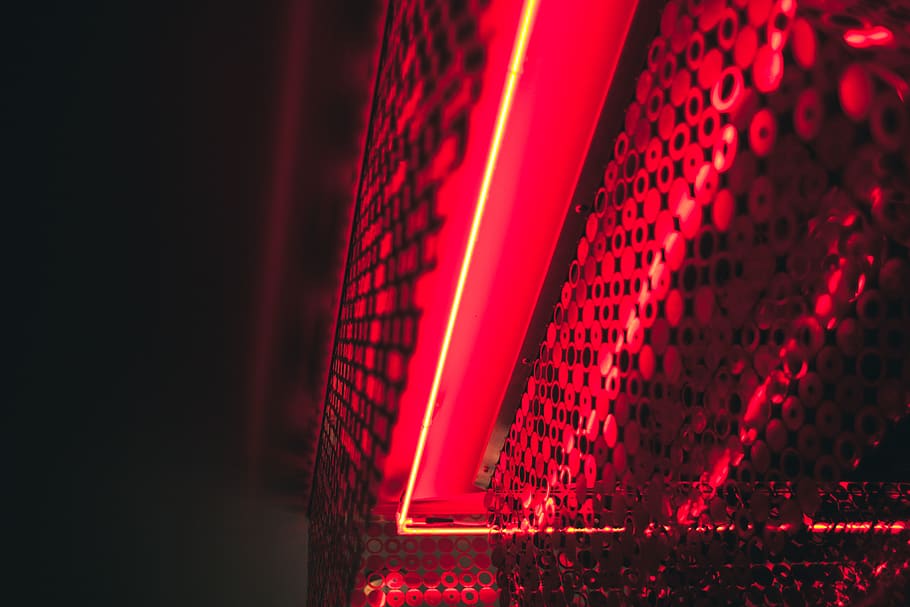 red lights, lighting, city, building, urban, town, glitter, no people HD wallpaper