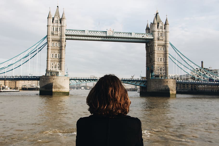 London Bridge, person, human, building, suspension bridge, england HD wallpaper