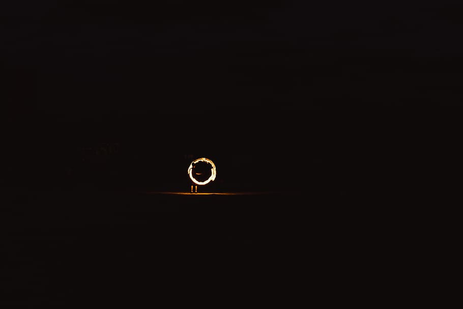 fire, longexposure, beach, night, black background, copy space HD wallpaper