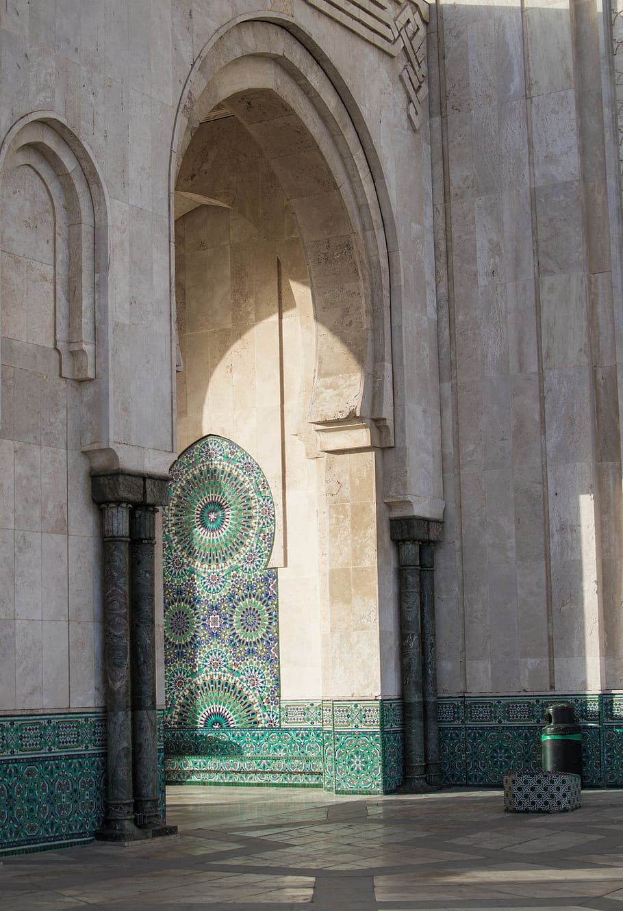 morocco, casablanca, hassan ii mosque, patterns, maroc, architecture, HD wallpaper