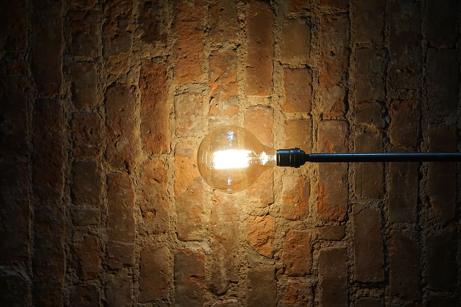 brown lighted bulb, lighting equipment, illuminated, light bulb HD wallpaper