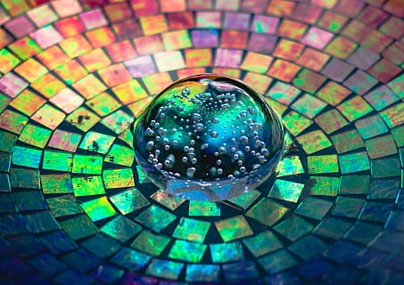 Crystal Glass On A Colorful Background, abstract, art, bright HD wallpaper