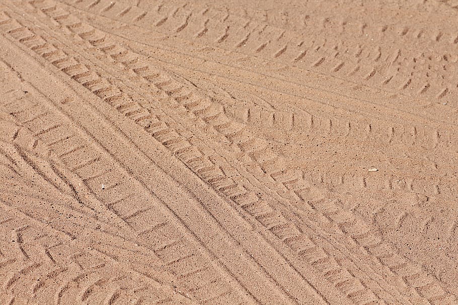 tire prints, tire tracks, sand, reprint, lane, profile, pattern, HD wallpaper
