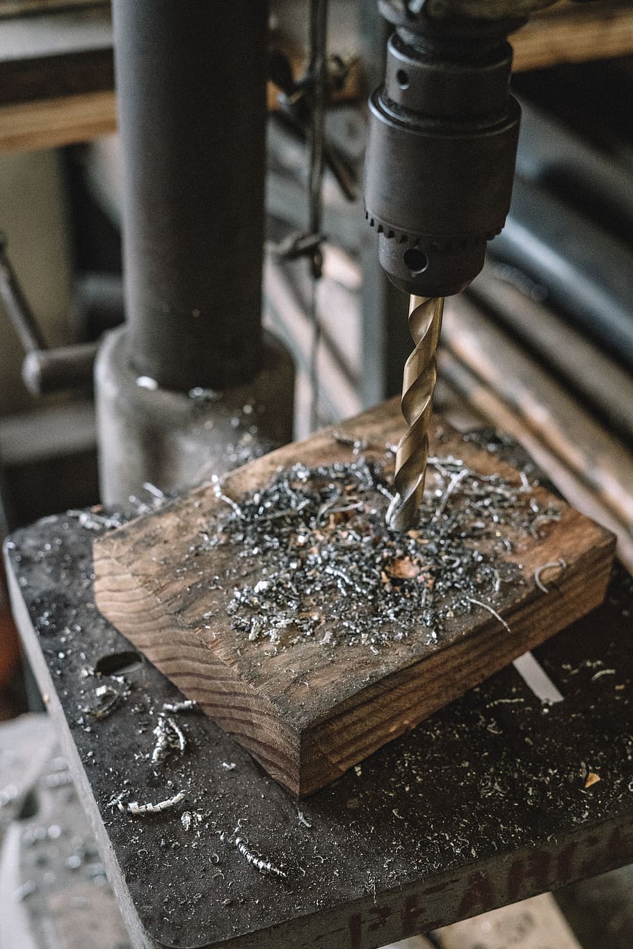 drill press, working, workshop, construction, metal fabrication HD wallpaper