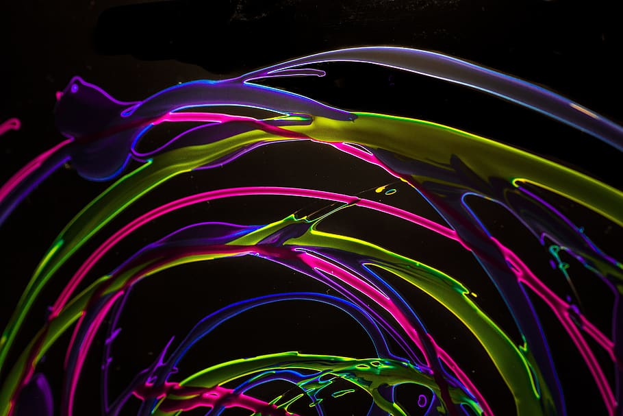 art, stripes, pattern, texture, design, multi colored, black background HD wallpaper