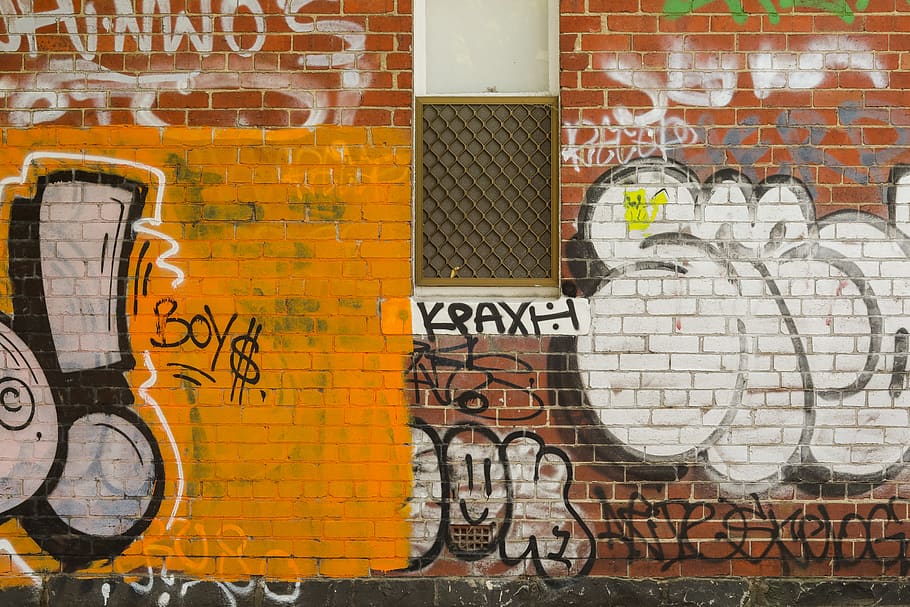 brown and white painted wall, graffiti, art, painting, mural HD wallpaper
