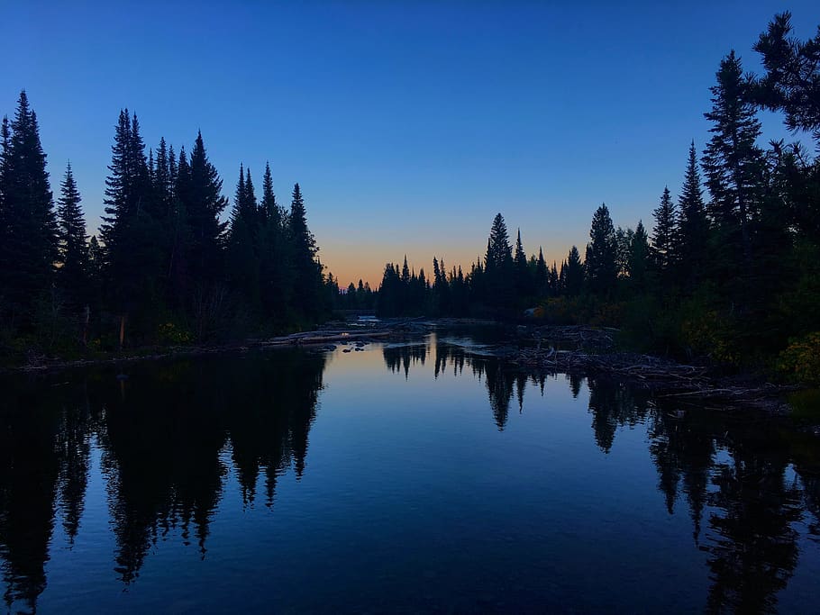 jenny lake twilight, evening, grand, teton, national, park
