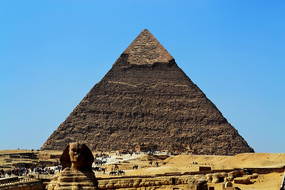 pyramid, sphinx, desert, history, architecture, the past, travel destinations HD wallpaper