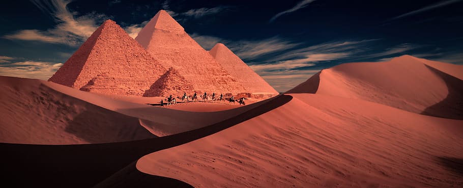 mystic, the mystical path, pyramid, the dunes, wilderness, sand HD wallpaper