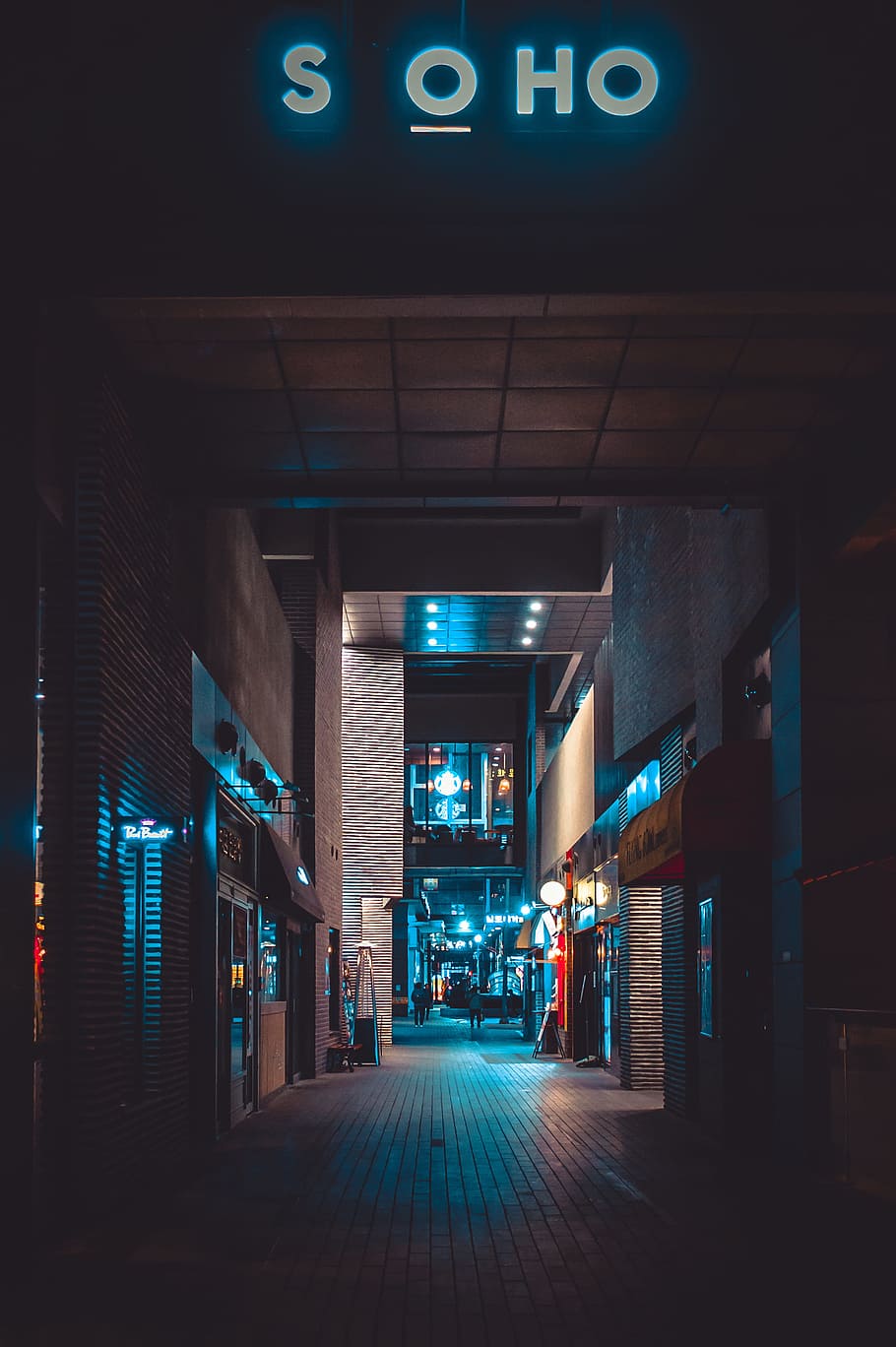 HD wallpaper: Soho signage on gray concrete wall, night city, light,  building | Wallpaper Flare