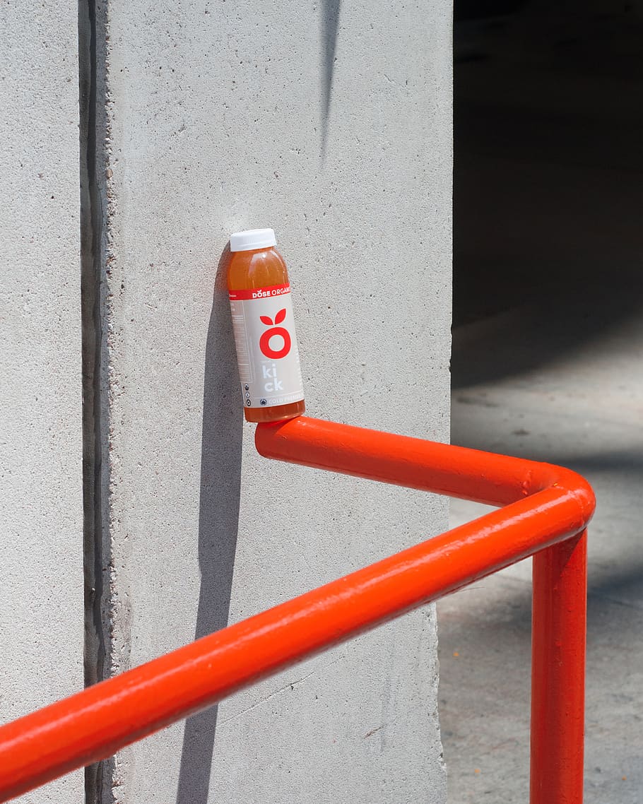 bottle on pile, red, day, no people, safety, security, sign, transportation HD wallpaper