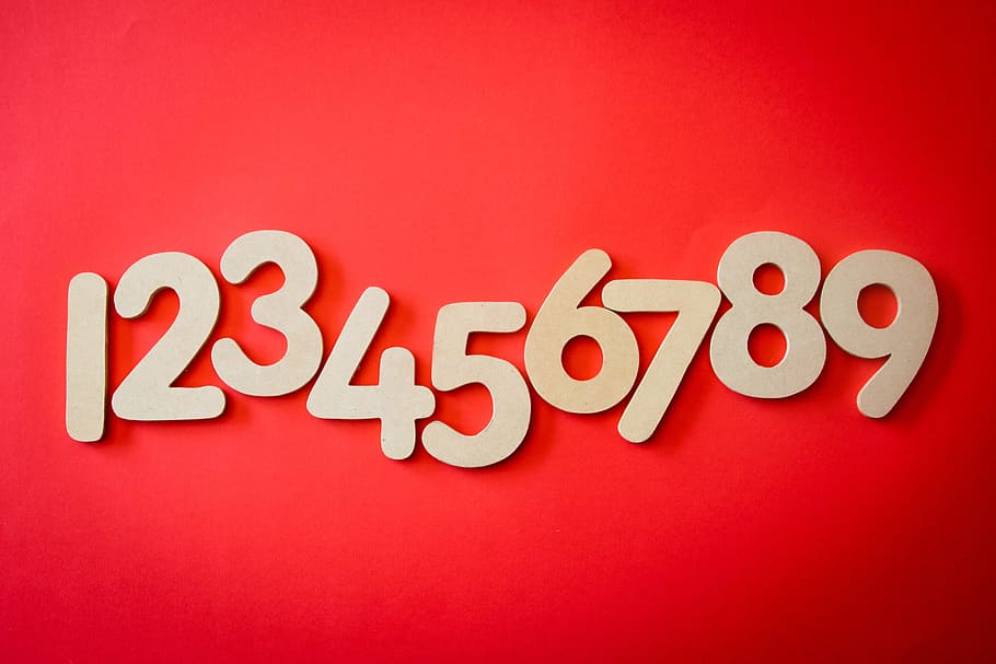 Red Background With 123456789 Text Overlay, count, counting, graphic, HD wallpaper