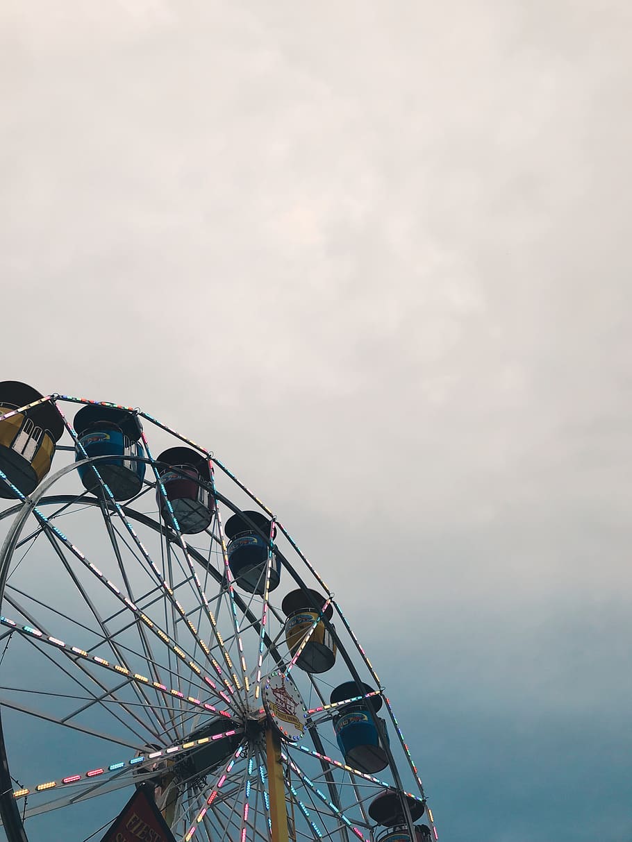 amusement park, amusement park ride, sky, ferris wheel, arts culture and entertainment HD wallpaper