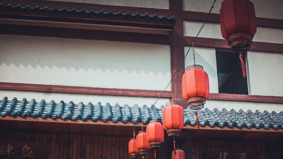 china, lighting equipment, low angle view, no people, roof HD wallpaper