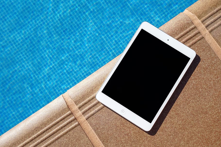 swimming, pool, water, tablet, apple, ipad, gadget, modern, HD wallpaper