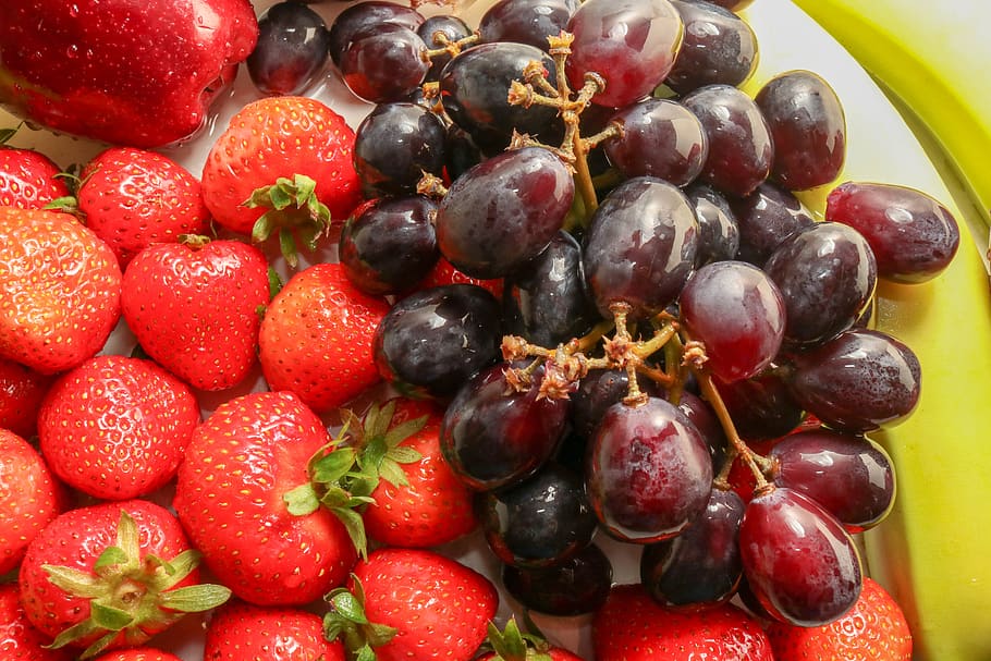 strawberries, grapes, pineapple, orange, healthy eating, food and drink HD wallpaper