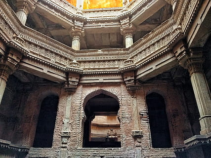 architecture, building, window, adalaj stepwell, india, ahmedabad HD wallpaper