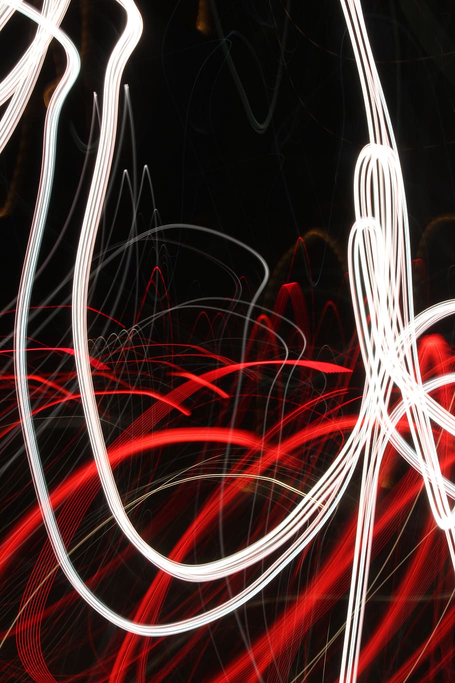 Light Streaks, lights, long-exposure, red, complexity, no people