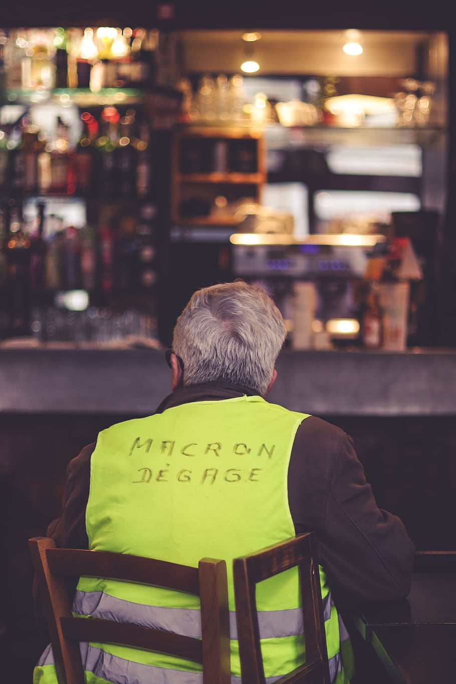 man sitting down, human, person, france, lyon, pub, bar counter HD wallpaper