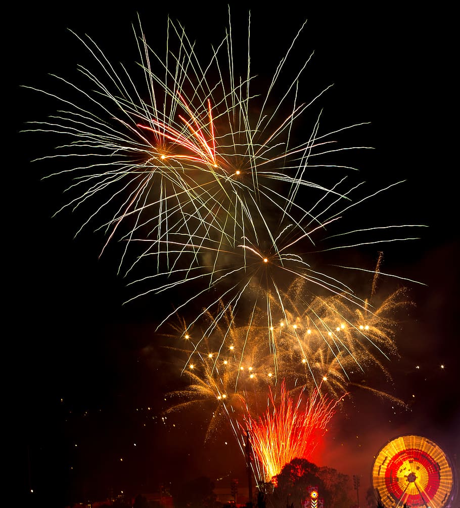 australia, canberra, night, celebration, illuminated, firework HD wallpaper