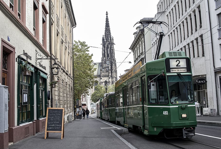 tram, basel, public, transport, urban, road, traffic, rail traffic HD wallpaper