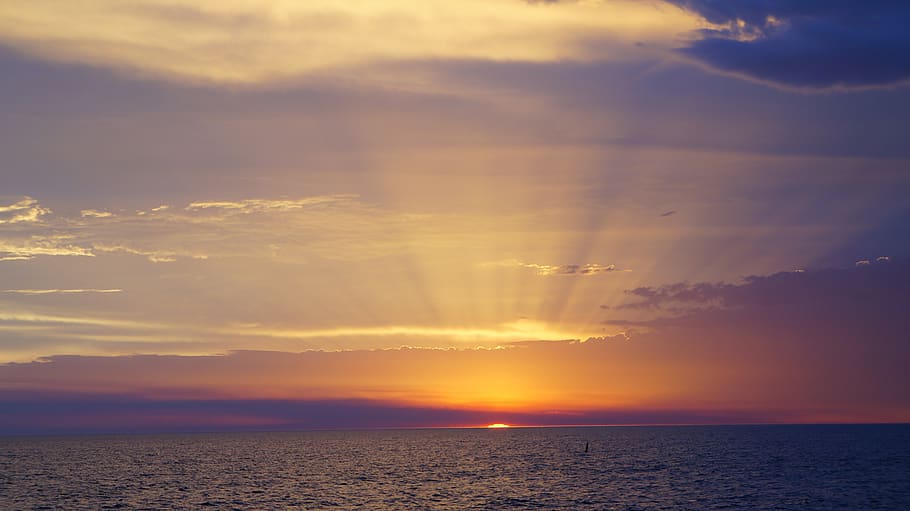 sun, sunset, mood, sky, dusk, nature, landscape, orange, dawn HD wallpaper