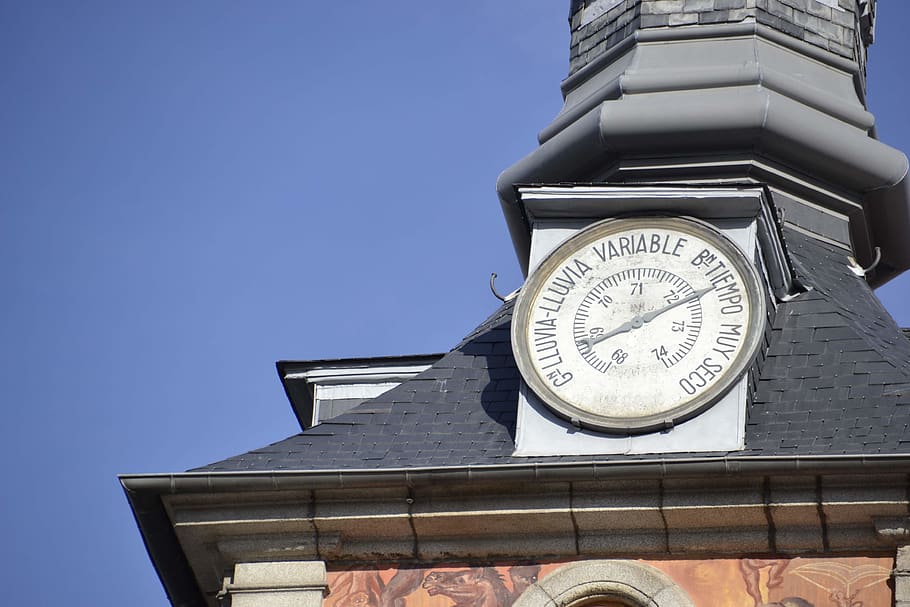 round white analog wall clock, clock tower, architecture, building, HD wallpaper
