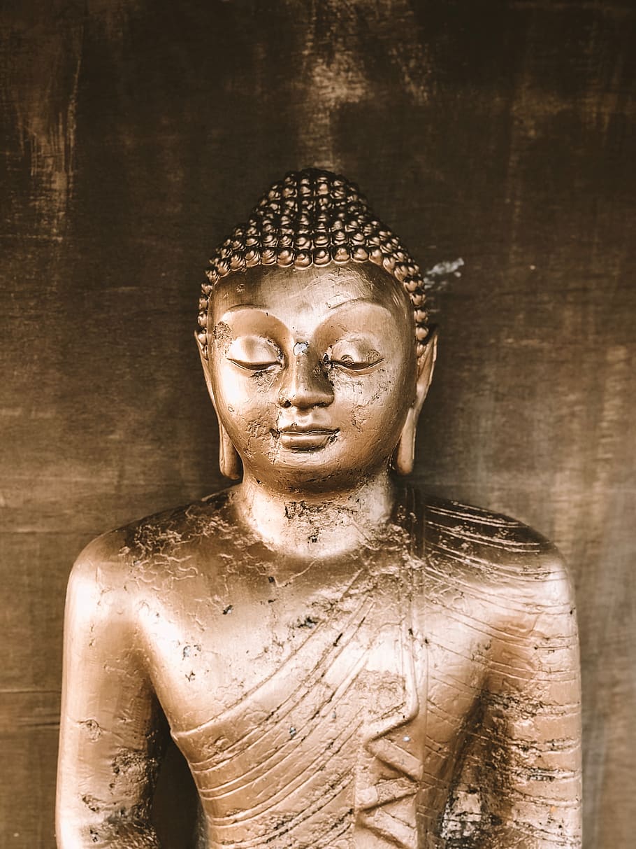 Gautama figurine, sculpture, art and craft, statue, religion HD wallpaper