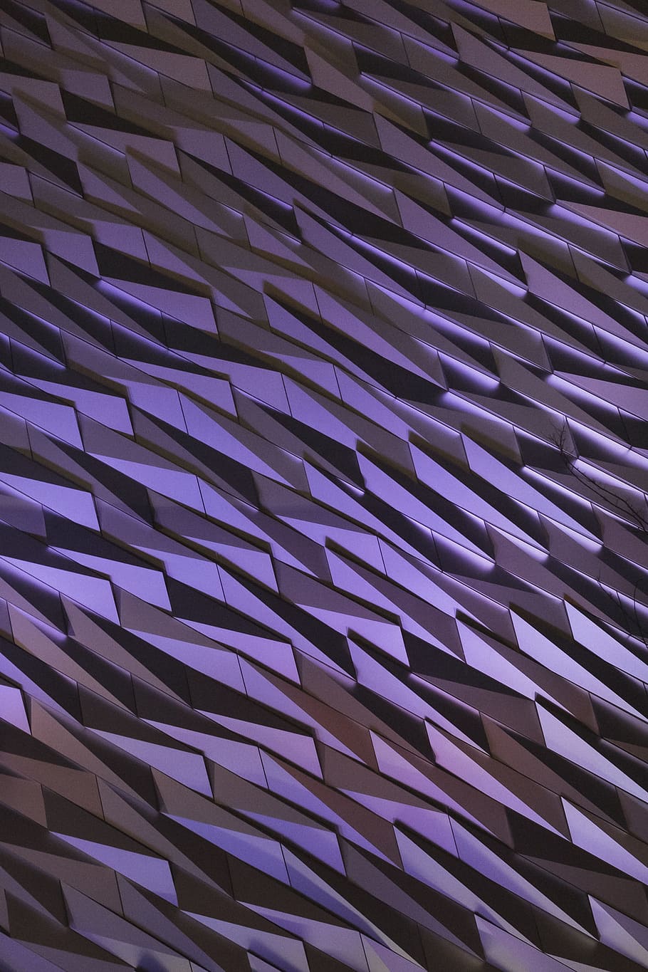 purple blocks wallpaper, building, light, geometric, museum, architecture HD wallpaper