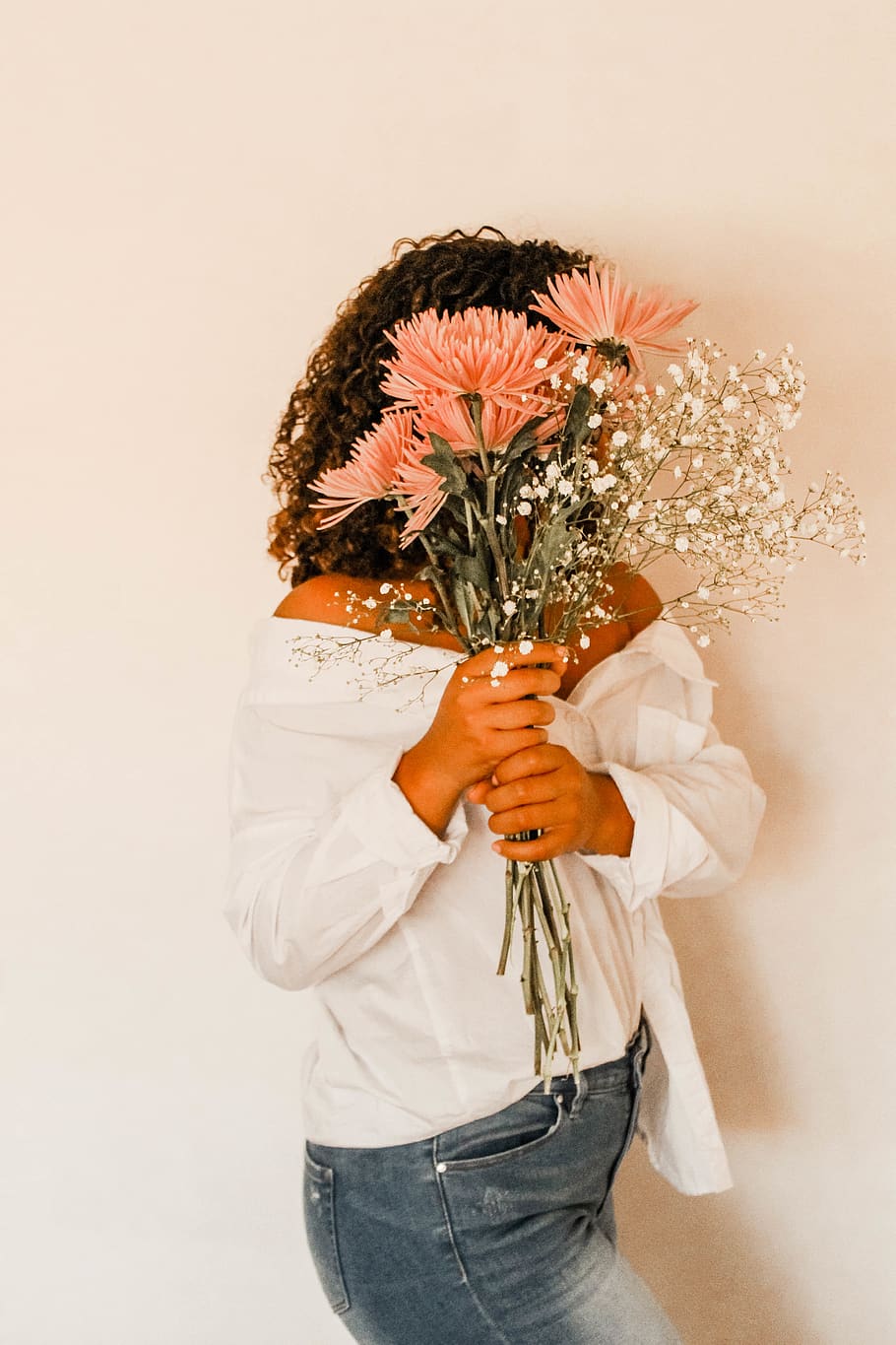 flower, flowering plant, one person, studio shot, indoors, holding HD wallpaper