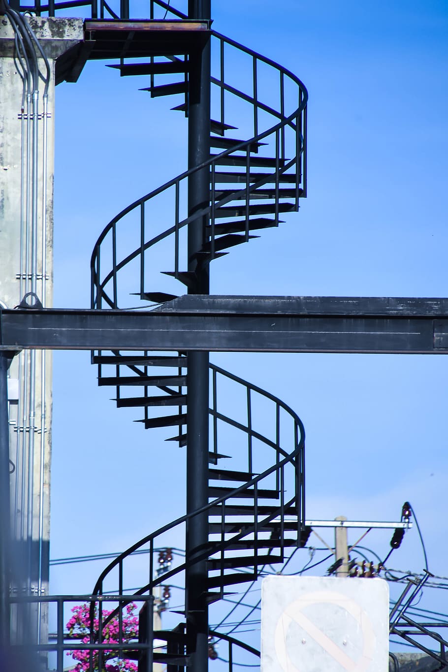 architecture, built structure, railing, staircase, sky, day HD wallpaper