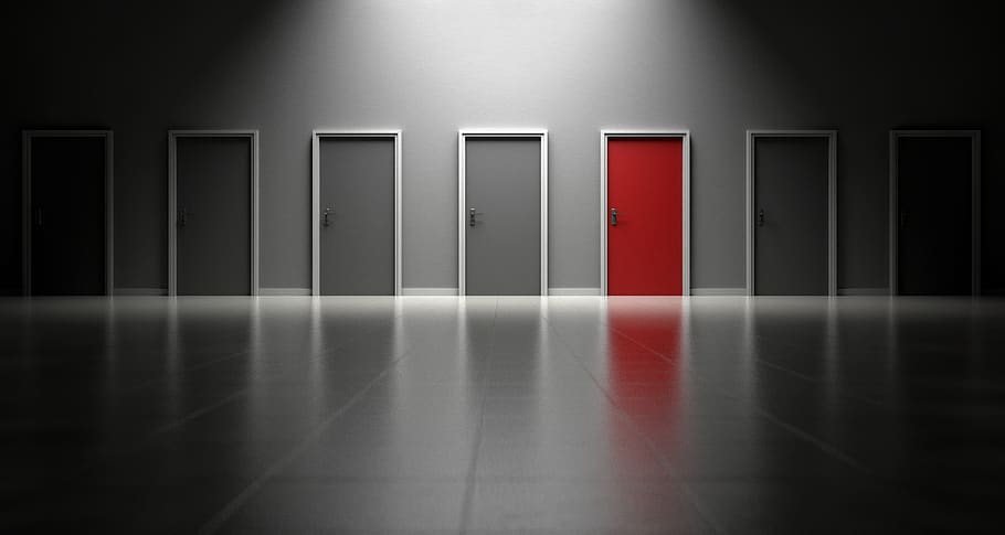 doors, choices, choose, decision, opportunity, entrance, option