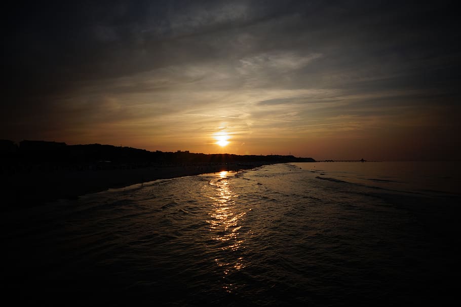 sunset, baltic sea, beach, summer, romantic, sky, water, scenics - nature HD wallpaper