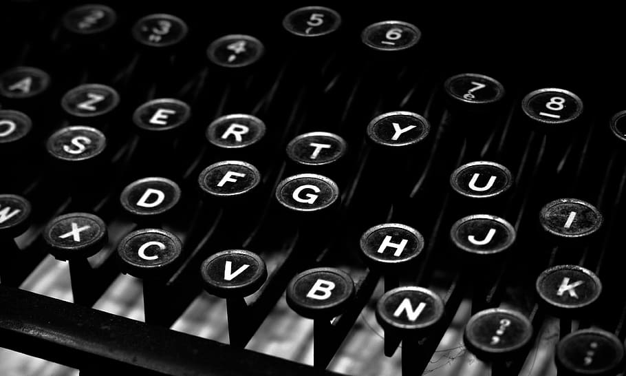typewriter, alphabet, keyboard, symbol, technology, retro styled HD wallpaper