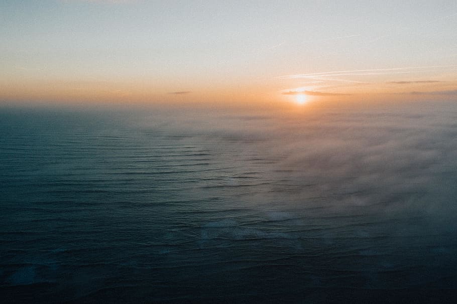 ocean during golden hour, sky, sea, sunset, scenics - nature HD wallpaper