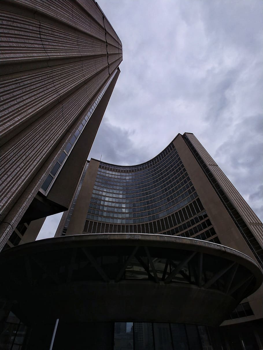 office building, architecture, nathan phillips square, toronto