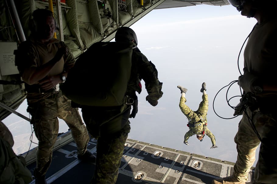jump, jumping, para, parachute, activity, sport, thrill, high HD wallpaper