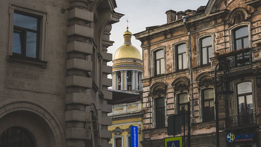 russia, saint petersburg, dostoyevskaya, atmosphere, yellow, HD wallpaper