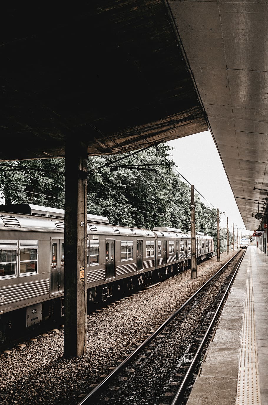 gray train road, railway, transportation, train station, train track HD wallpaper