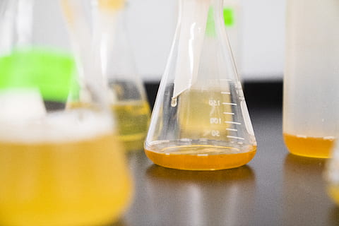 clear erlenmeyer flask on the table, juice, beverage, drink, alcohol HD wallpaper