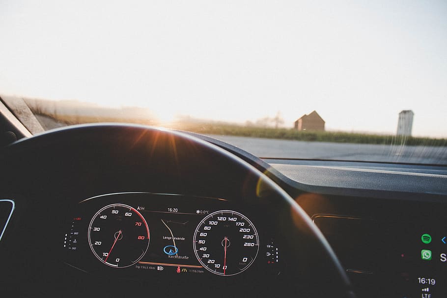 vehicle dashboard turned on, transportation, mode of transportation HD wallpaper
