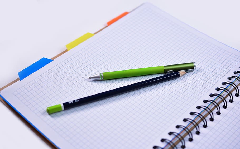Black Wooden Pencil on Graphing Paper, laptop, notebook, note pad HD wallpaper