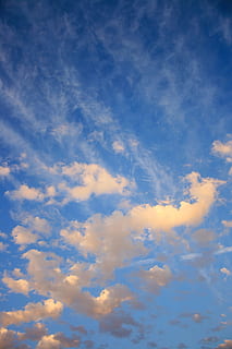 blue, sky, clouds, bright, air, background, evening, cloud - sky HD wallpaper